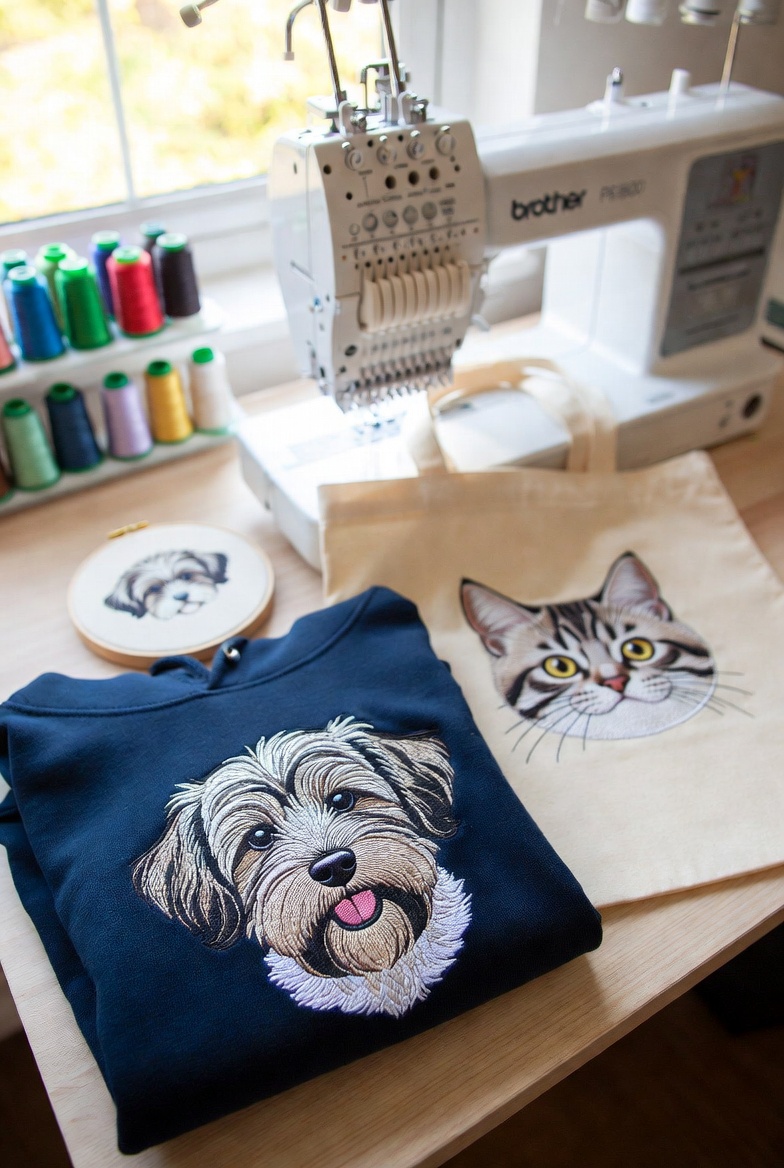 Emma's Pet Portraits — Etsy seller using StitchFast PES files on Brother PE800